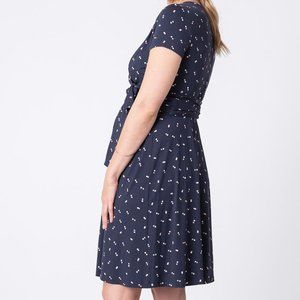 Seraphine Navy Blue Maternity & Nursing Dress